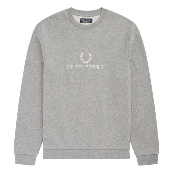 Grey Fred Perry Embroidered Sweatshirt - Picture 1 of 6